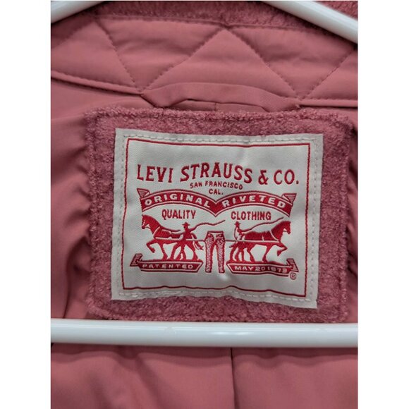 Levis Cropped Western Shacket Womens S Wool Blend Country Cowgirl Tweed Pink - Picture 8 of 10